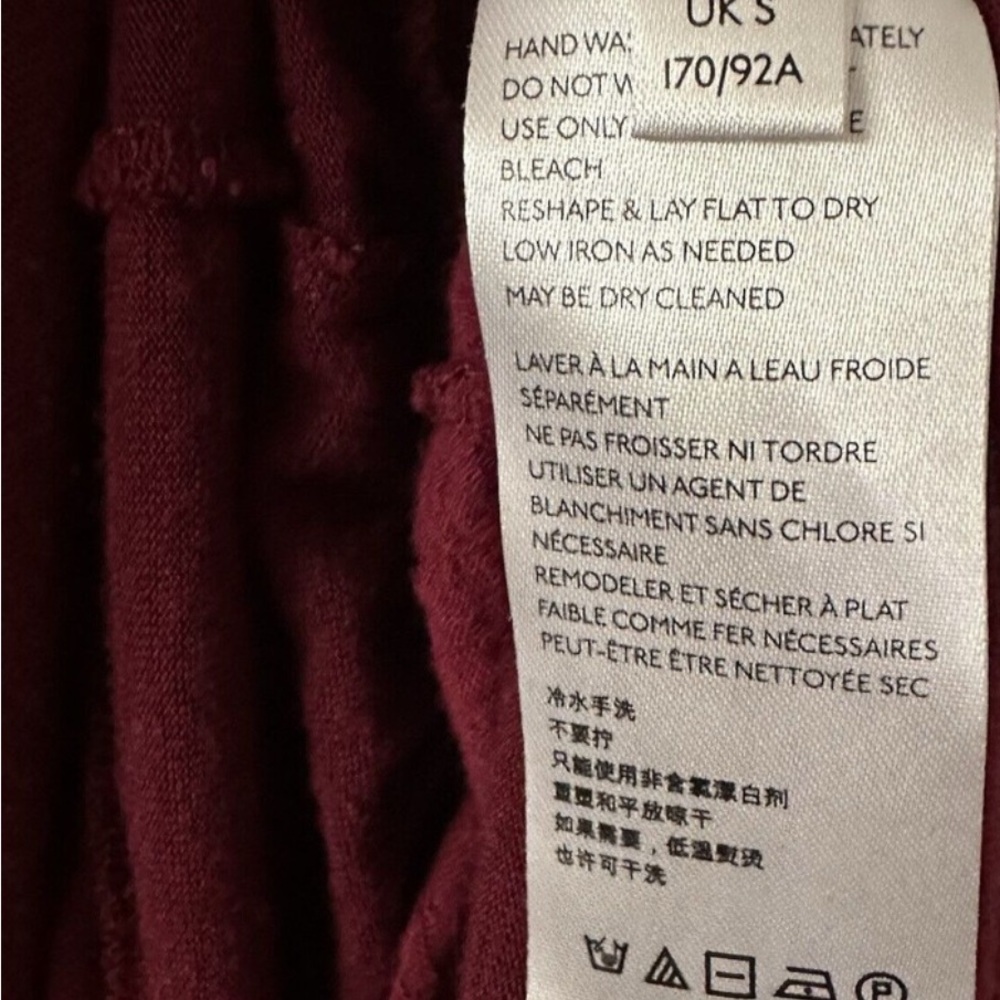 Free People Right On Time Burgundy/ Wine Oversized Tunic Top Size Small - Picture 12 of 13